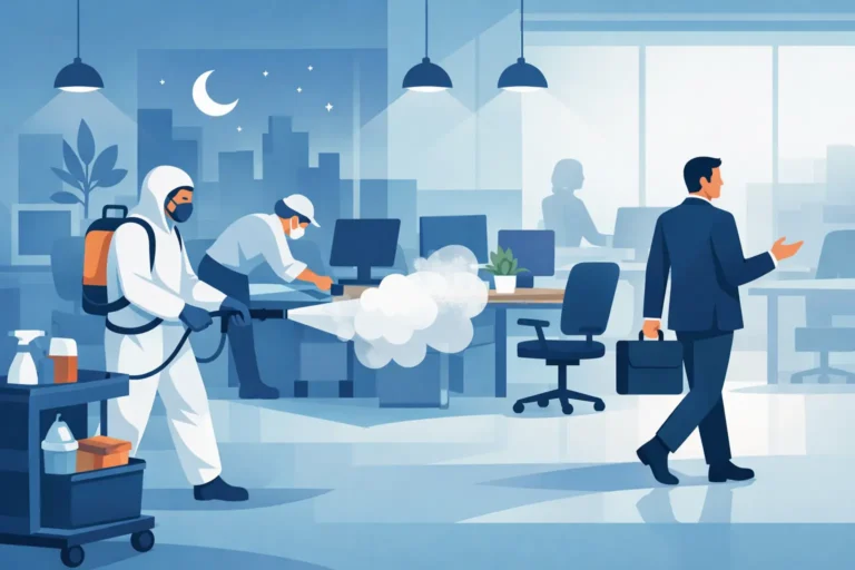 تعقيم المكاتب بعد الدوام بدون تعطيل العمل