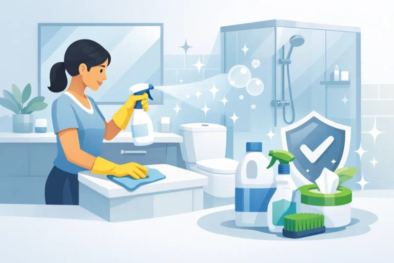 تنظيف الحمامات وتعقيمها منزلياً بخطوات آمنة