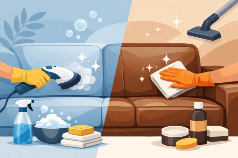 تنظيف الكنب القماشي والجلدي بدون أخطاء